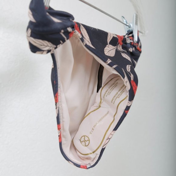 NWOT ViX‎ by Paula Hermanny Loop Bikini Bottom Retro Flower, Navy Pink  S - Picture 10 of 16